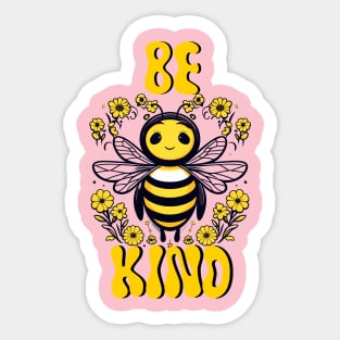 Be kind design with a cute adorable bee illustration Sticker